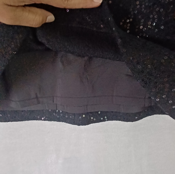 Ann Taylor Black Sequin Sparkles Wool Blend Straight Mini Skirt Size 0 Lined. - Picture 7 of 14